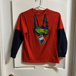 Gymboree size 10 boys Snowboard orange long sleeve shirt.